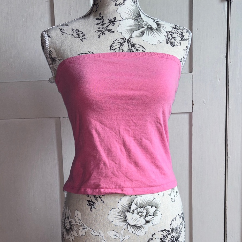Light Pink Strapless Tube Top Y2K Concert Flirty Shirt Size Medium M